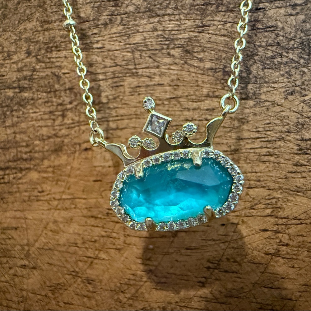 Kendra Scott Gold and Turquoise Disney Princess Crown Necklace - Picture 10 of 16